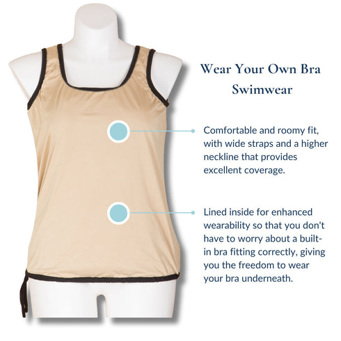 Wear Your Own Bra Plus Size Swim Top - T.H.E. Swimwear - Ocean Jewel