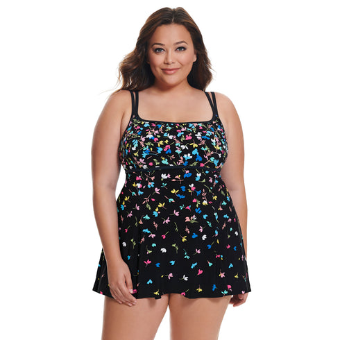Longitude Swimwear Plus Size Swimdress - Floral