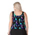 Women’s Plus Size Long Swim Top  - Midnight Petals