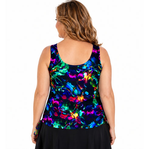 Women’s Plus Size Long Swim Top - T.H.E. Swimwear - Ocean Jewel