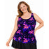 Women’s Plus Size Long Swim Top - T.H.E. Swimwear - Timeless Bloom