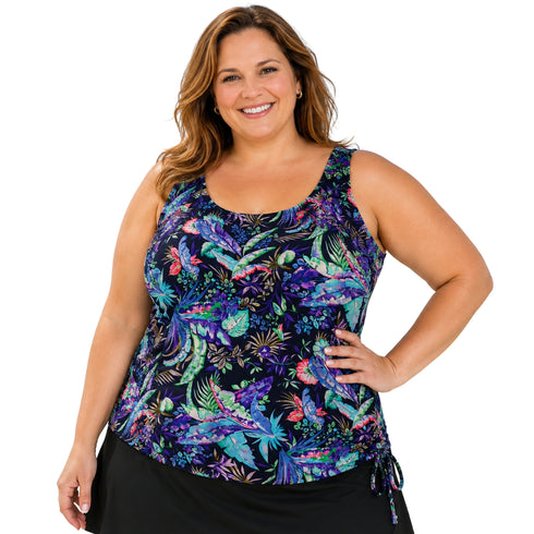 DEAL OF THE WEEK - Women’s Plus Size Long Swim Top - Tropical Heaven