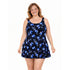 T.H.E. Swimwear Plus Size Swimdress - Blue Botanicals