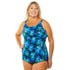 Plus Size Mastectomy Swimsuit with Pockets | T.H.E. Swimwear – Jazzy Jewels Print