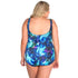 Plus Size Front Skirted Swimsuit | T.H.E. Swimwear – Electric Ocean Print