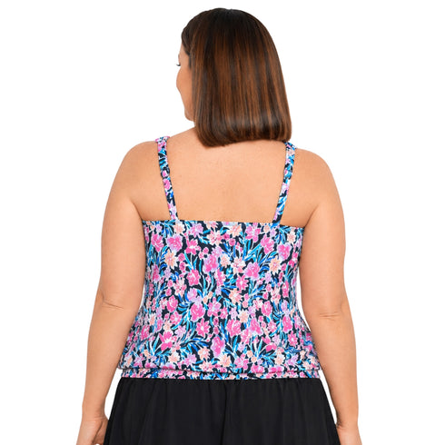 Women's Underwire Tankini Top with Bra Back - Florentine