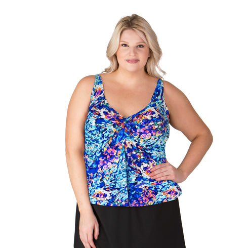 Twist Front Tankini Swim Top - Mermaid's Cove