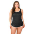 Chlorine Resistant, Polyester One-Piece Plus Size Swimdress