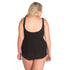 T.H.E. Womens Plus Size One-Piece Mastectomy Swimsuit with Prosthesis Pockets – Black