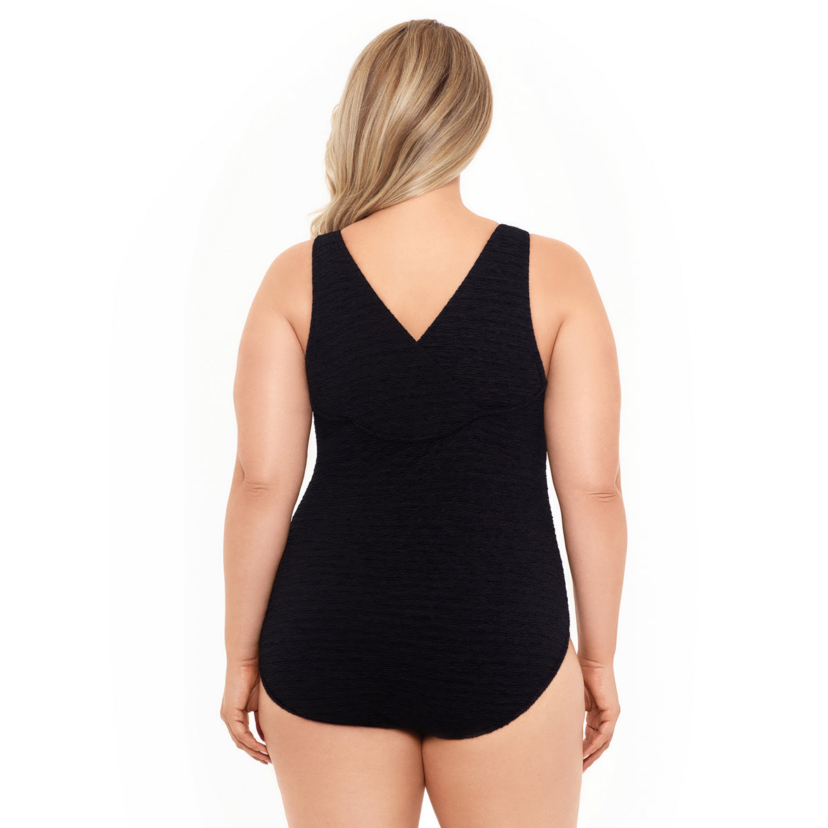 Krinkle Chlorine Resistant Swimsuit with Active Back - Black