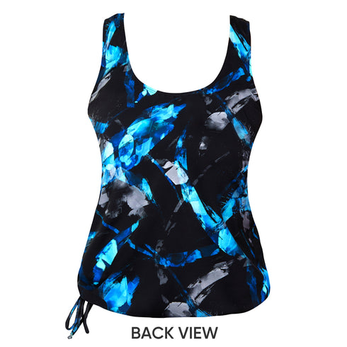 * Special Price * Women's Long Swimwear Top by Topanga - Azure Brushstrokes