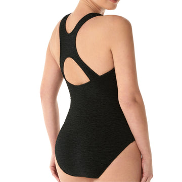 Bra Cup Black 1 Piece Plus Size Chlorine Resistant Swimsuit