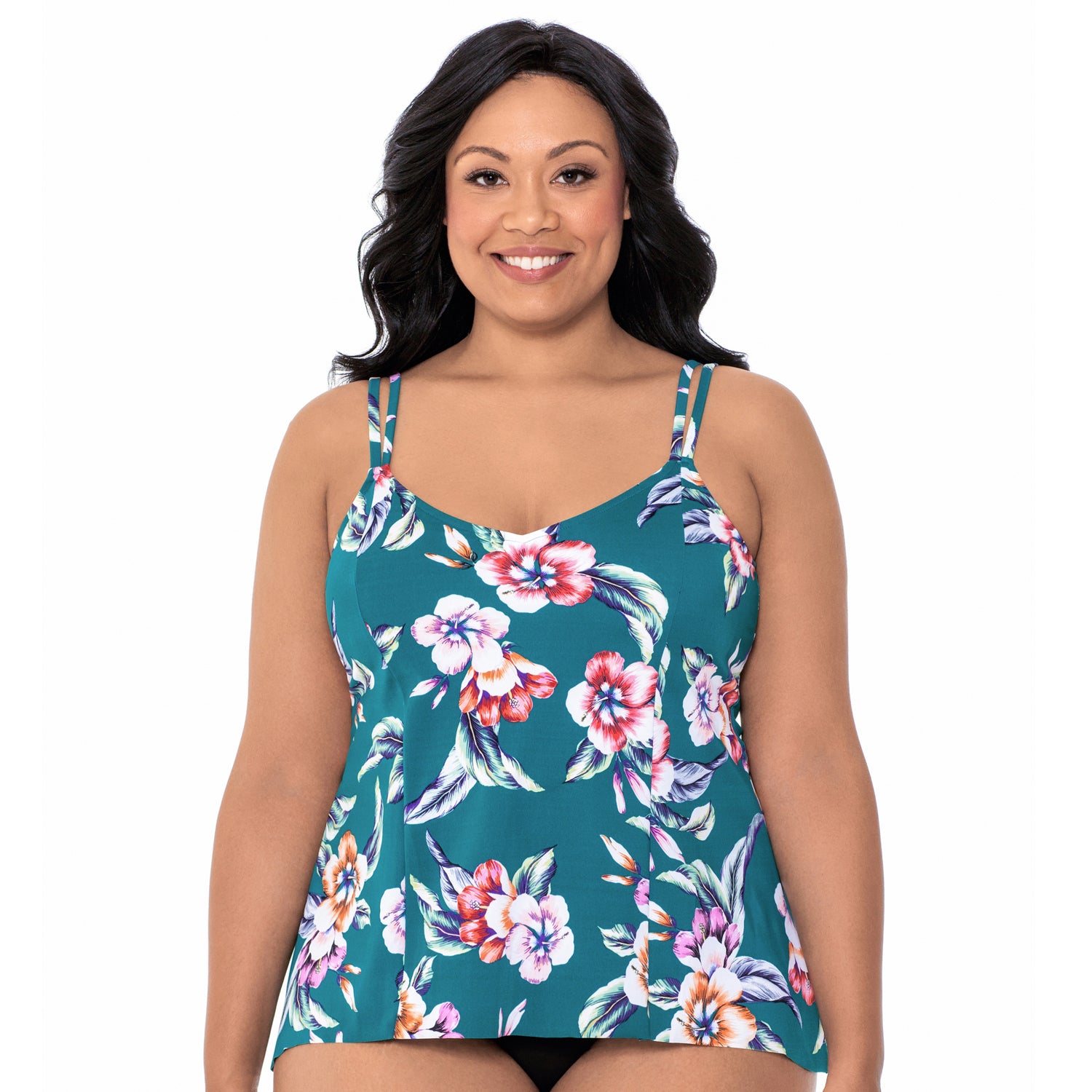 Delta Burke Kokimo Plus Size Draped Sarong Front Swimsuit - Plus Size  Swimwear