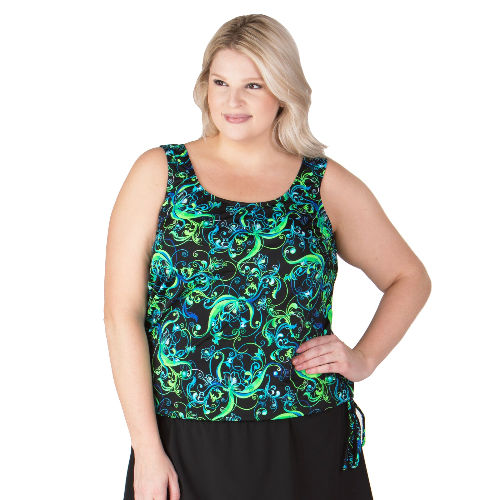 Plus size clearance blouson swim tops