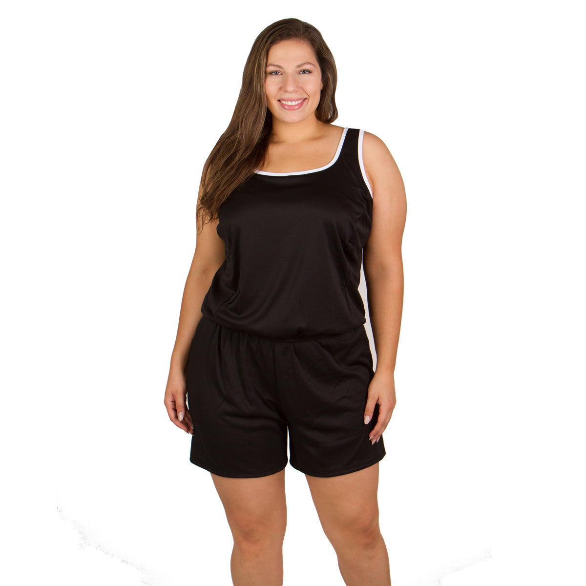 Plus Size Chlorine Resistant Polyester Two Piece Swimsuit w/ Shorts –  Swimsuits Just For Us