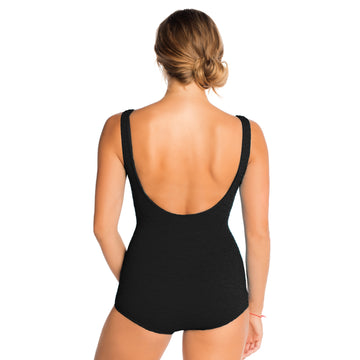 Penbrooke Krinkle Plus Size Chlorine Resistant One Piece Active Back  Swimsuit at