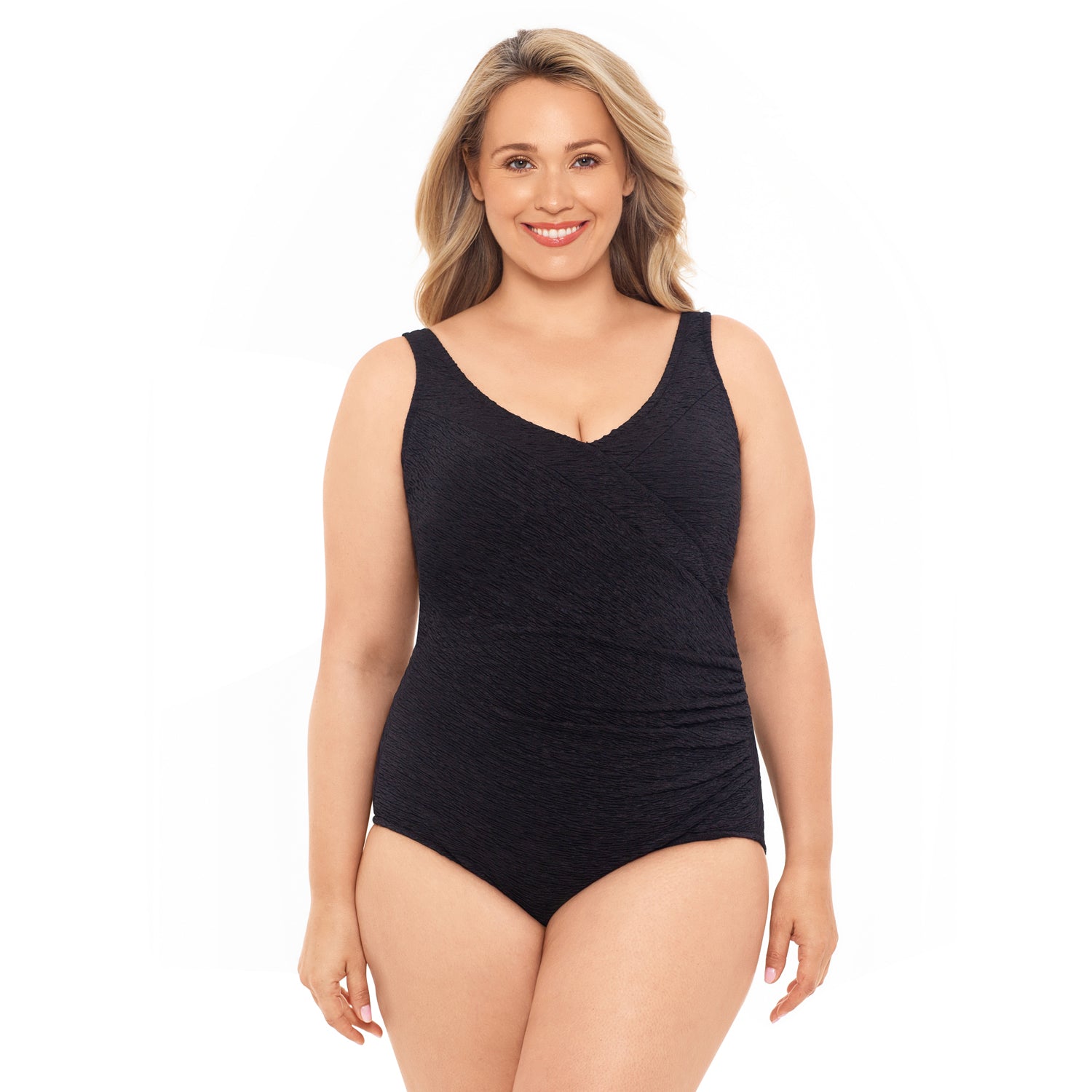 Chlorine Resistant Plus Size Swimsuits - Krinkle Suits 70080 Royal