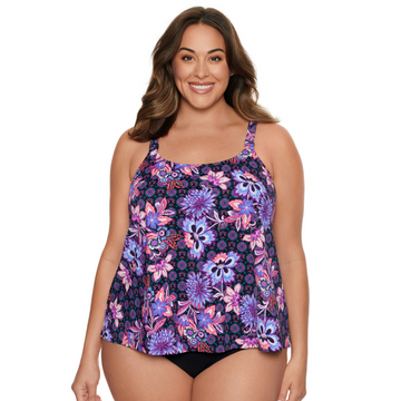 Purple tankini swimsuit discount